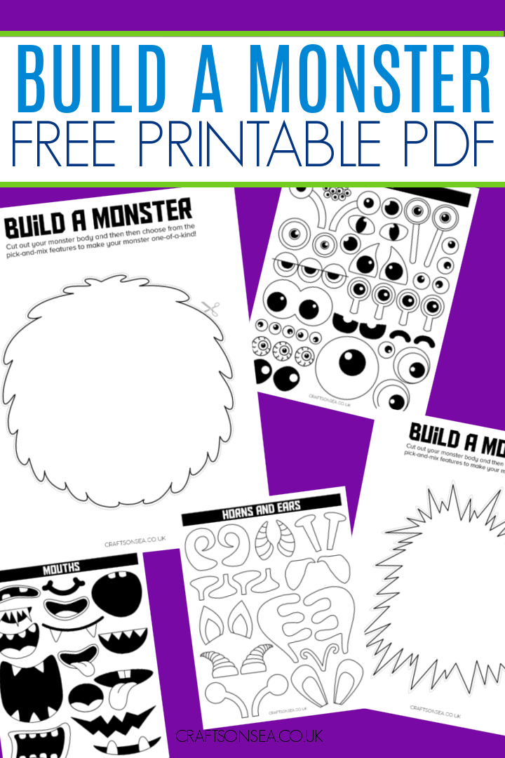 Build A Monster Printable Craft 22 Free Pages Crafts On Sea