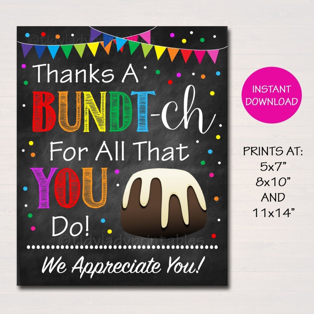 Bundt Cake Teacher Appreciation Printable Printable Word Searches