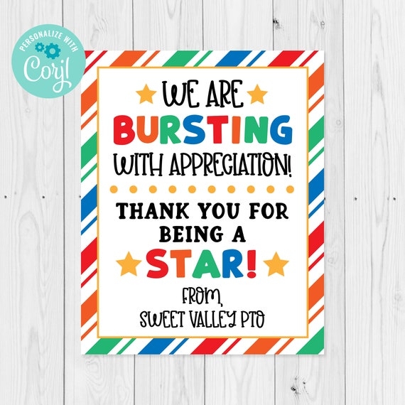Bursting With Appreciation Free Printable