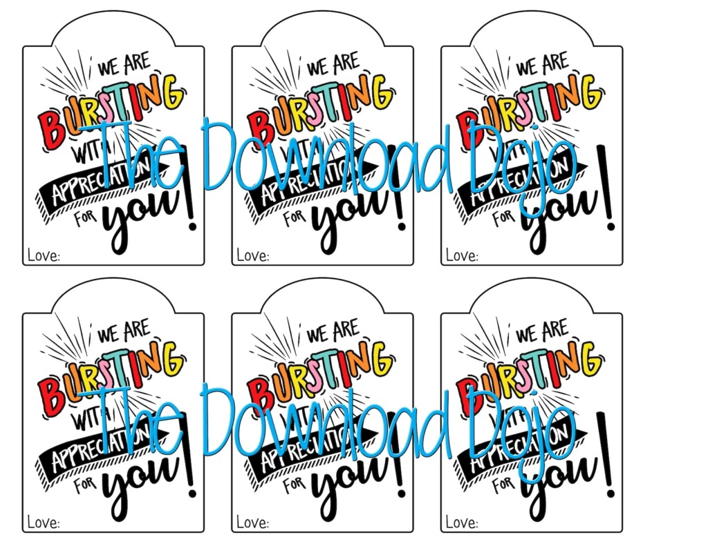 Bursting With Appreciation Printable