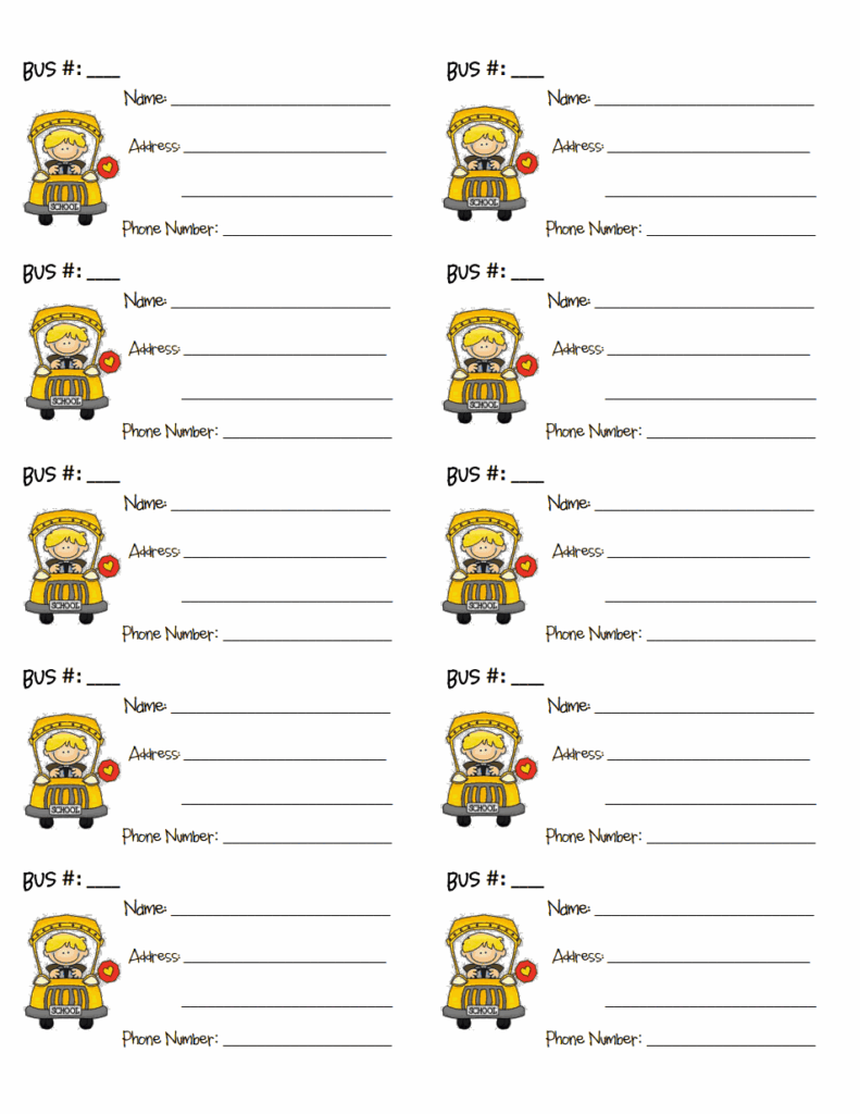 Bus Name Tags Free Printable Printable Sight Words List