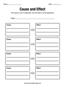 Cause And Effect Graphic Organizer Free printable paper