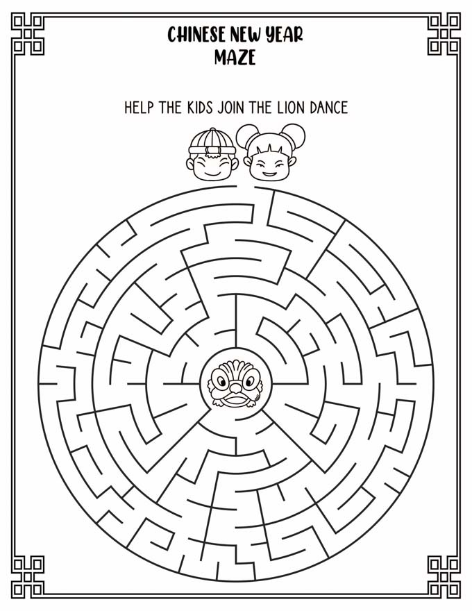 Chinese New Year Printables Free Colouring Pages Word Search Bingo