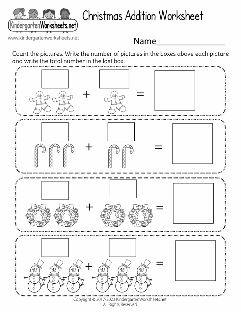 Christmas Addition Worksheet Free Printable Digital PDF