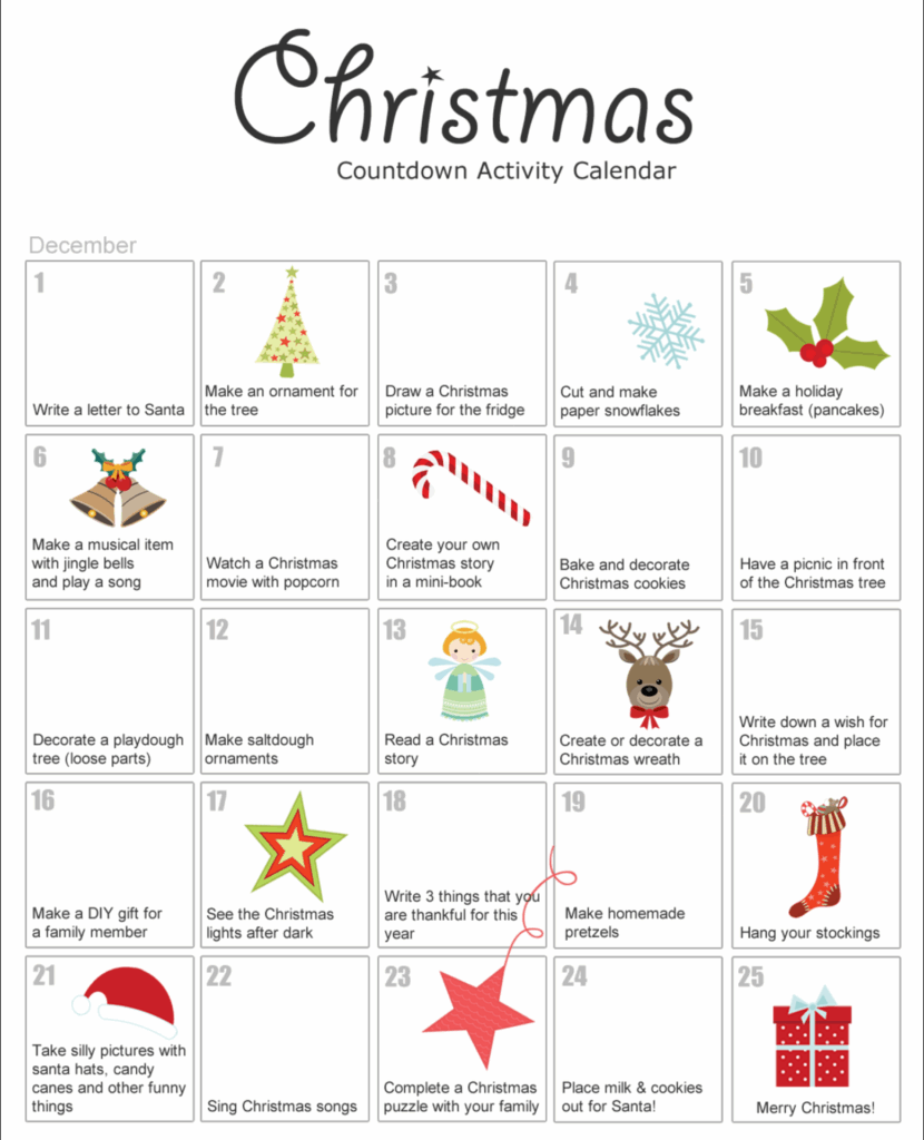 Christmas Countdown Activities 11 Free PDF Printables Printablee