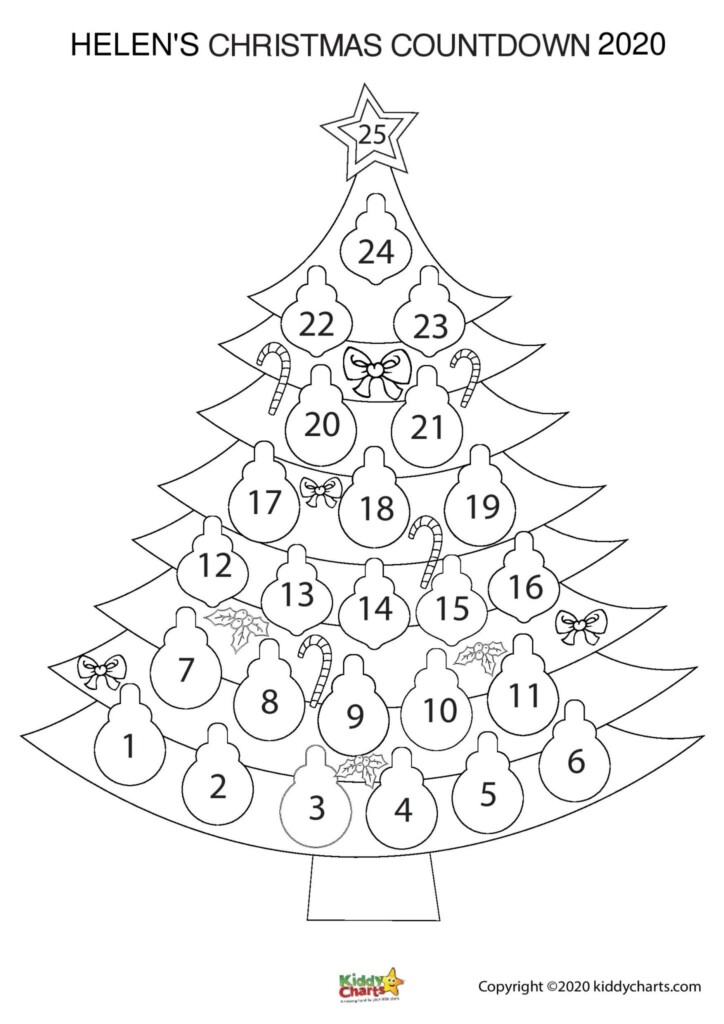 Christmas Countdown Calendar Free Printable Bert Marina