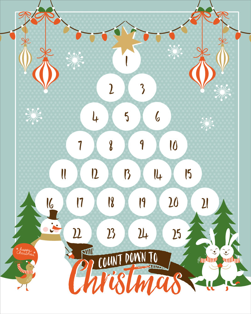 Christmas Countdown Calendar Printable 2025 Free Vanni Jaquelin