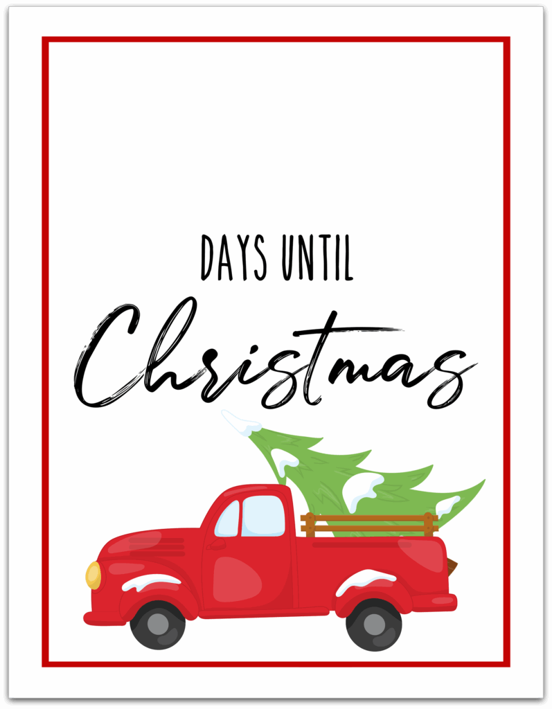 Christmas Countdown Free Printable Extreme Couponing Mom
