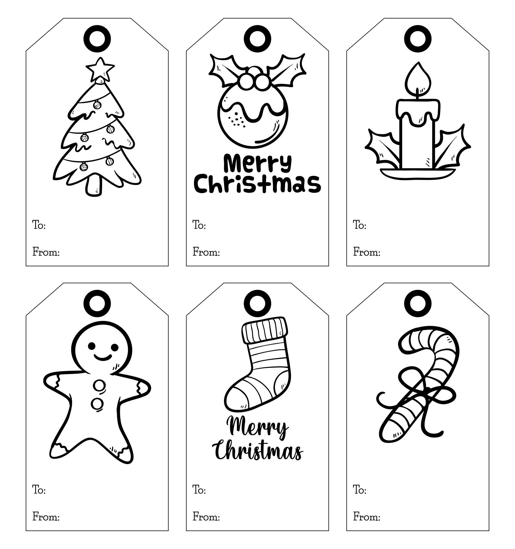 Christmas Gift Tags Black And White 15 Free PDF Printables