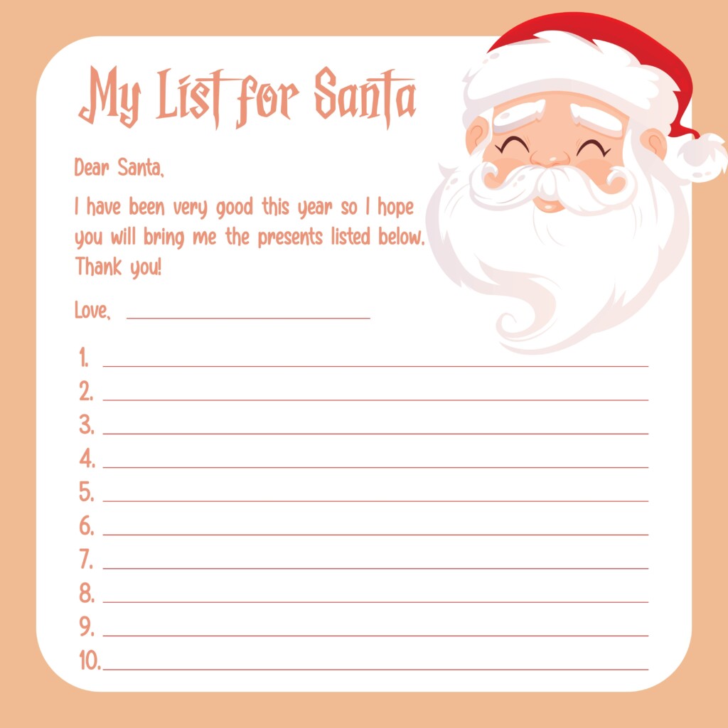 Christmas List For Santa 13 Free PDF Printables Printablee