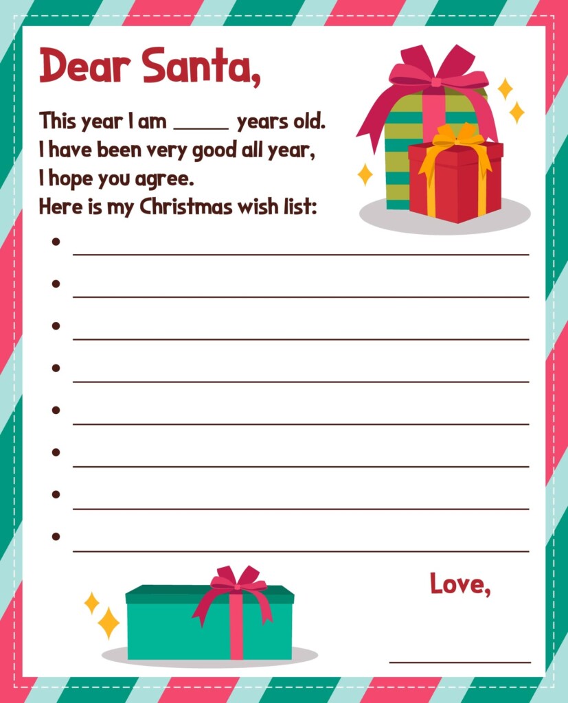 Christmas List For Santa 13 Free PDF Printables Printablee