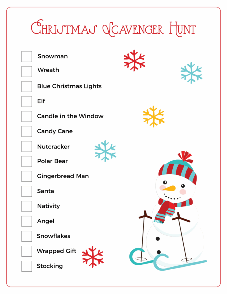 Christmas Scavenger Hunt Free Printables For Kids Natural Beach Living