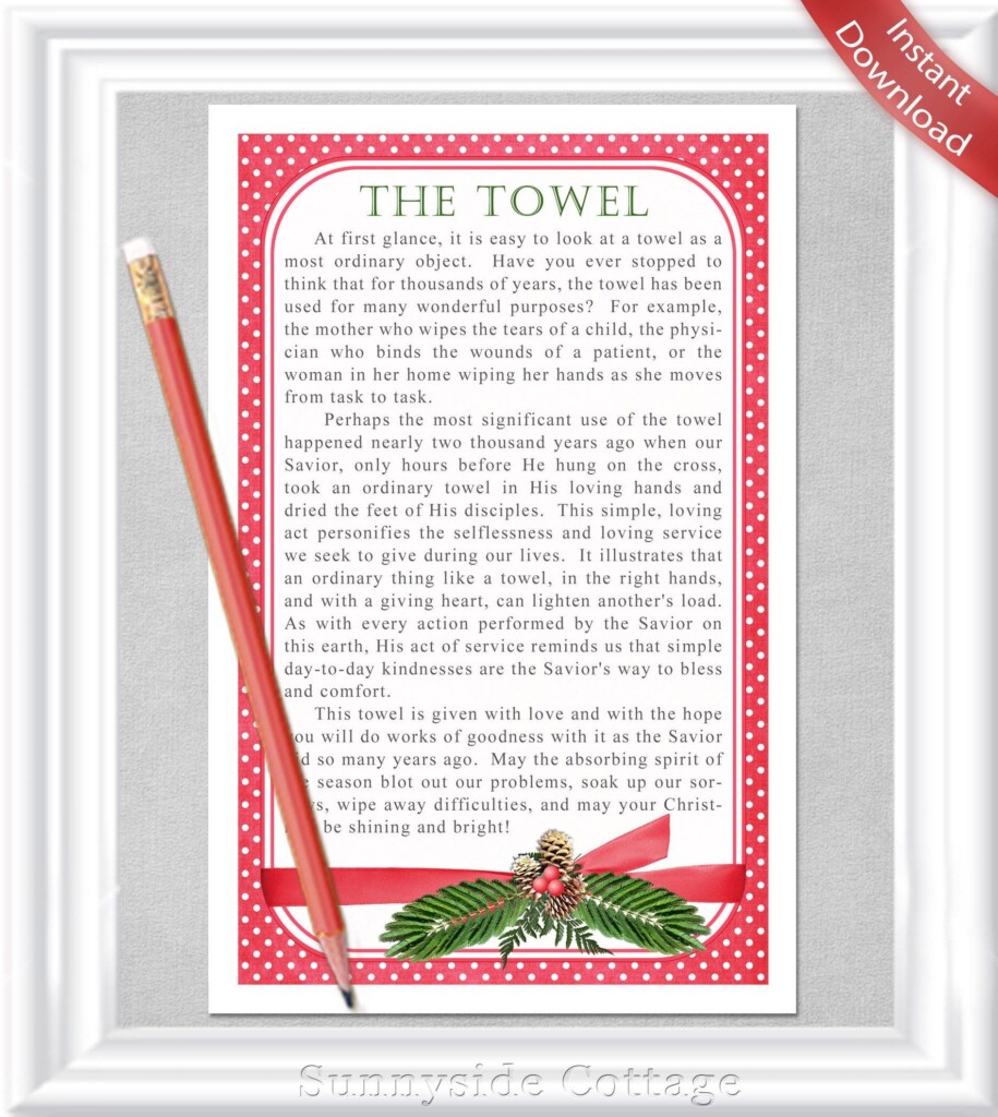 Christmas Towel Poem Free Printable Dev onallcylinders