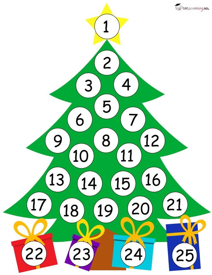 Christmas Tree Free Printable Christmas Countdown Calendar Printable 