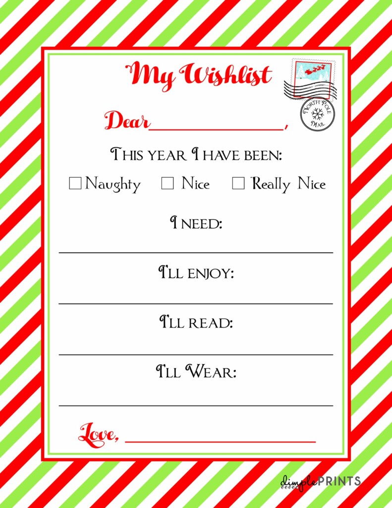 Christmas Wishlist Printable Letter Real Housemoms