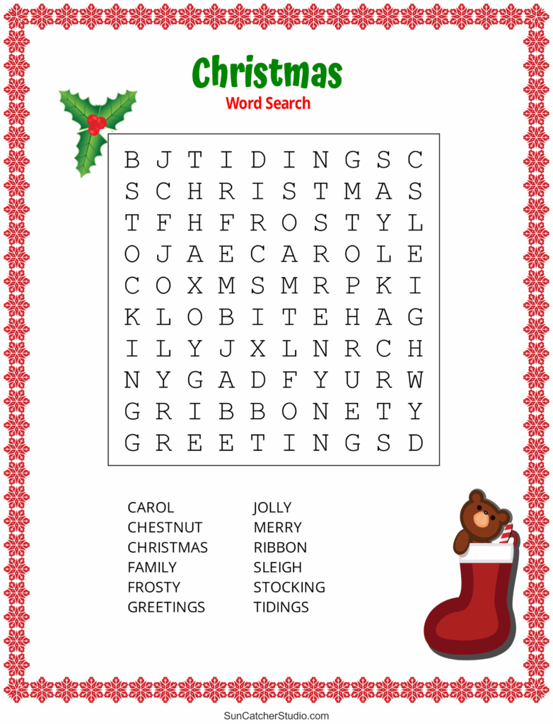 Christmas Word Search Free Printable Christmas Activities 