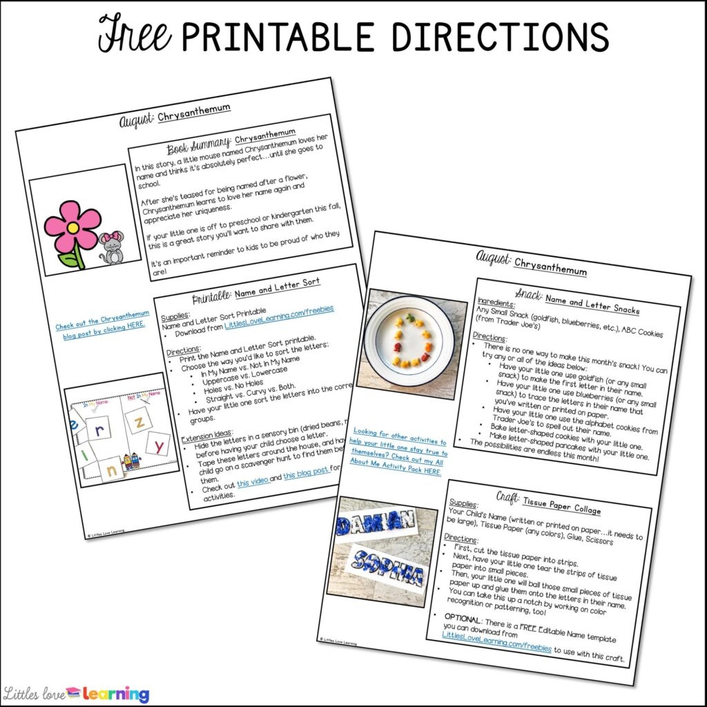 Chrysanthemum Free Printable Activities FREE Printable A Z