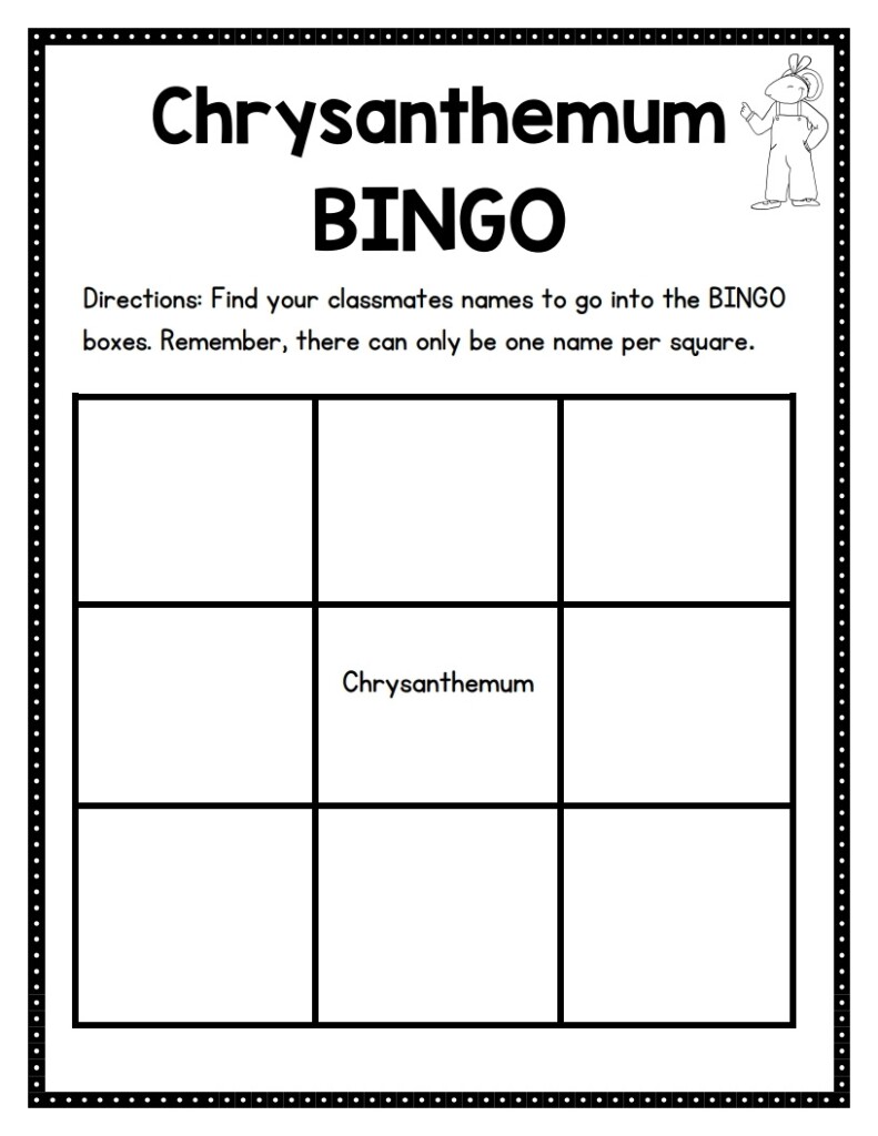 Chrysanthemum Free Printable Activities FREE Printable A Z
