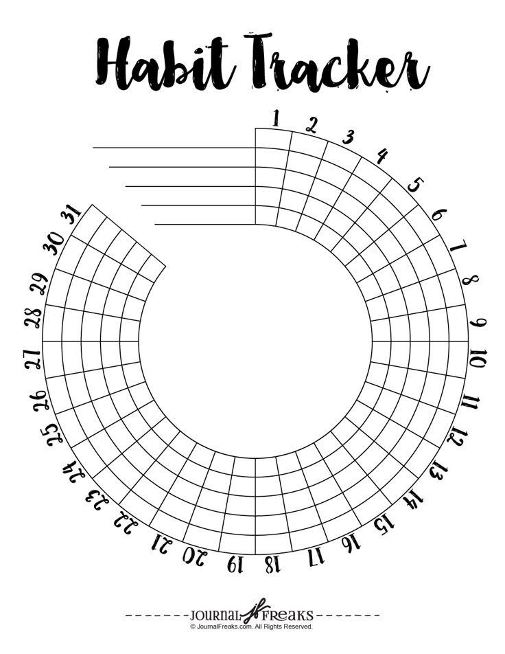 Circle Habit Tracker Printable Free