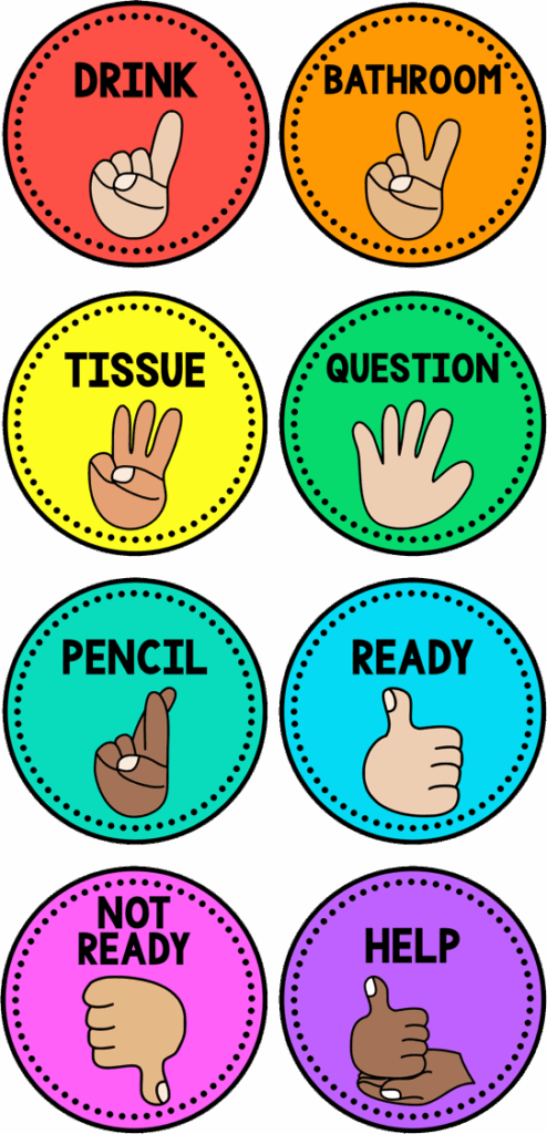 Classroom Hand Signals Printable Printable Templates Free