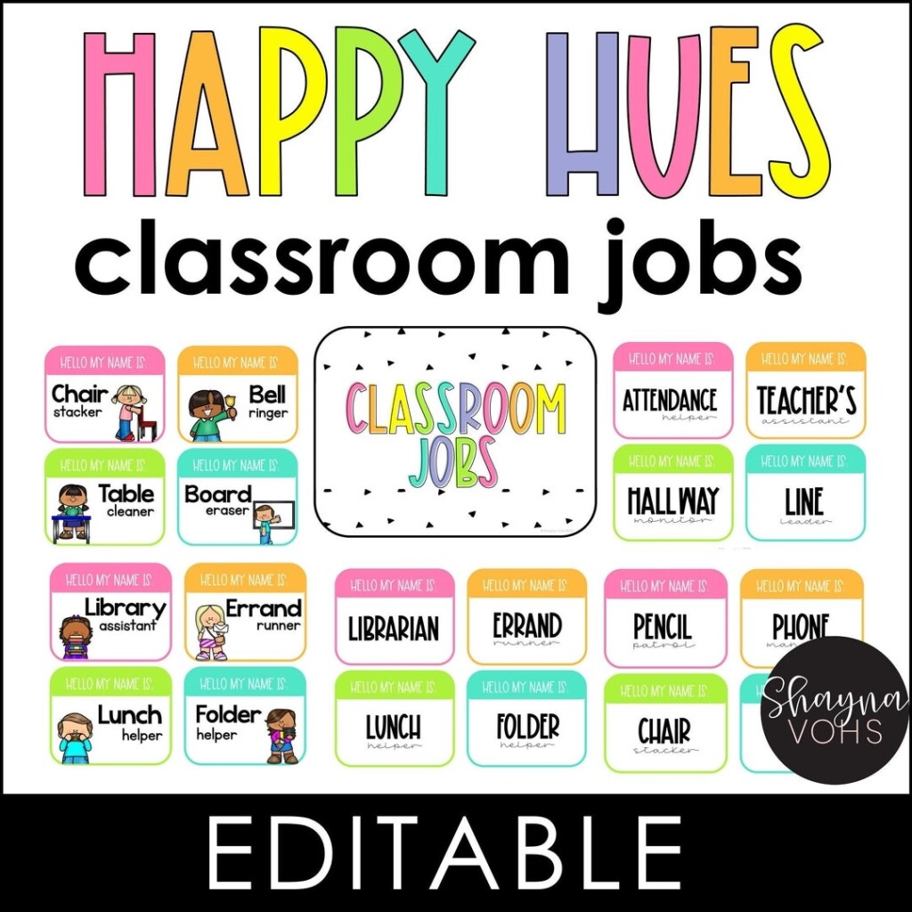 Classroom Jobs Classroom Jobs Chart Classroom Jobs Poster Etsy