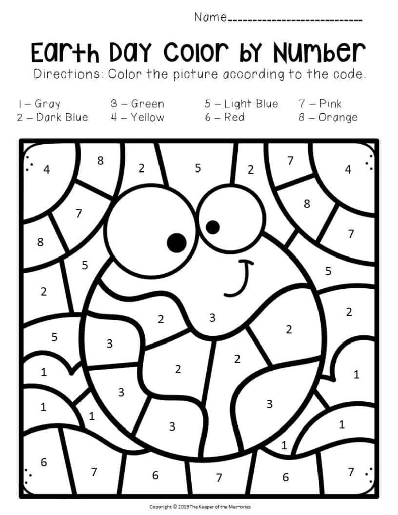 Color By Number Earth Day Preschool Worksheets Earth Homeschool 