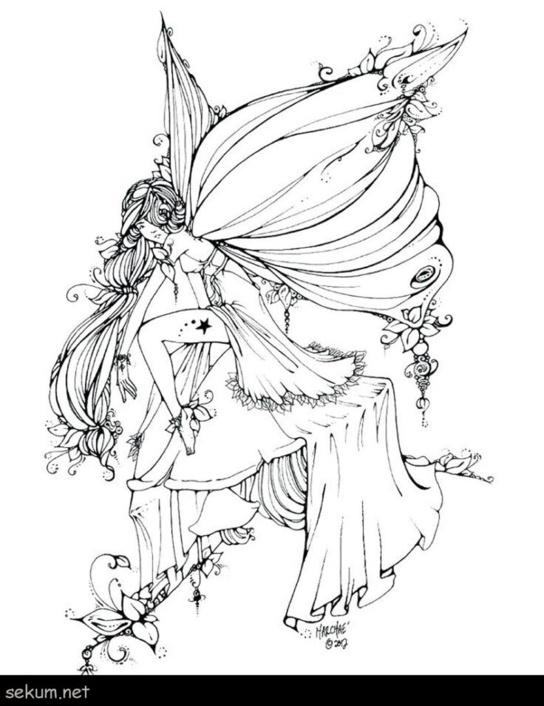 Coloring Pages Ideas Fairy Coloring Pages For Adults Dark Tale Hard 