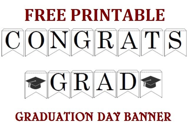 Congrats Grad Banner Free Printable
