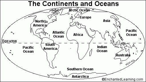 Continents And Oceans Quiz Printable