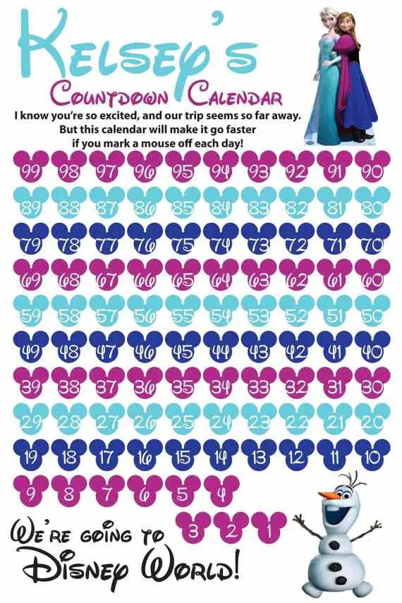 Countdown Calendar Printable Disney Marjy Deerdre