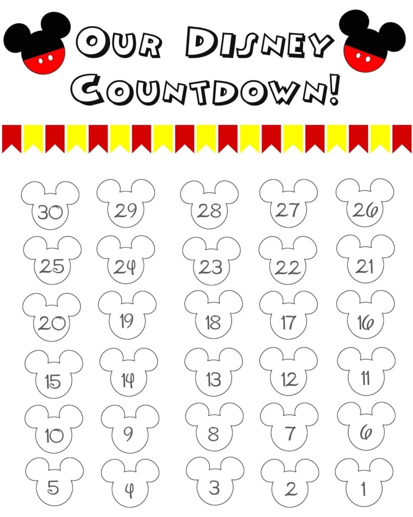Countdown Calendar Printable Disney Marjy Deerdre