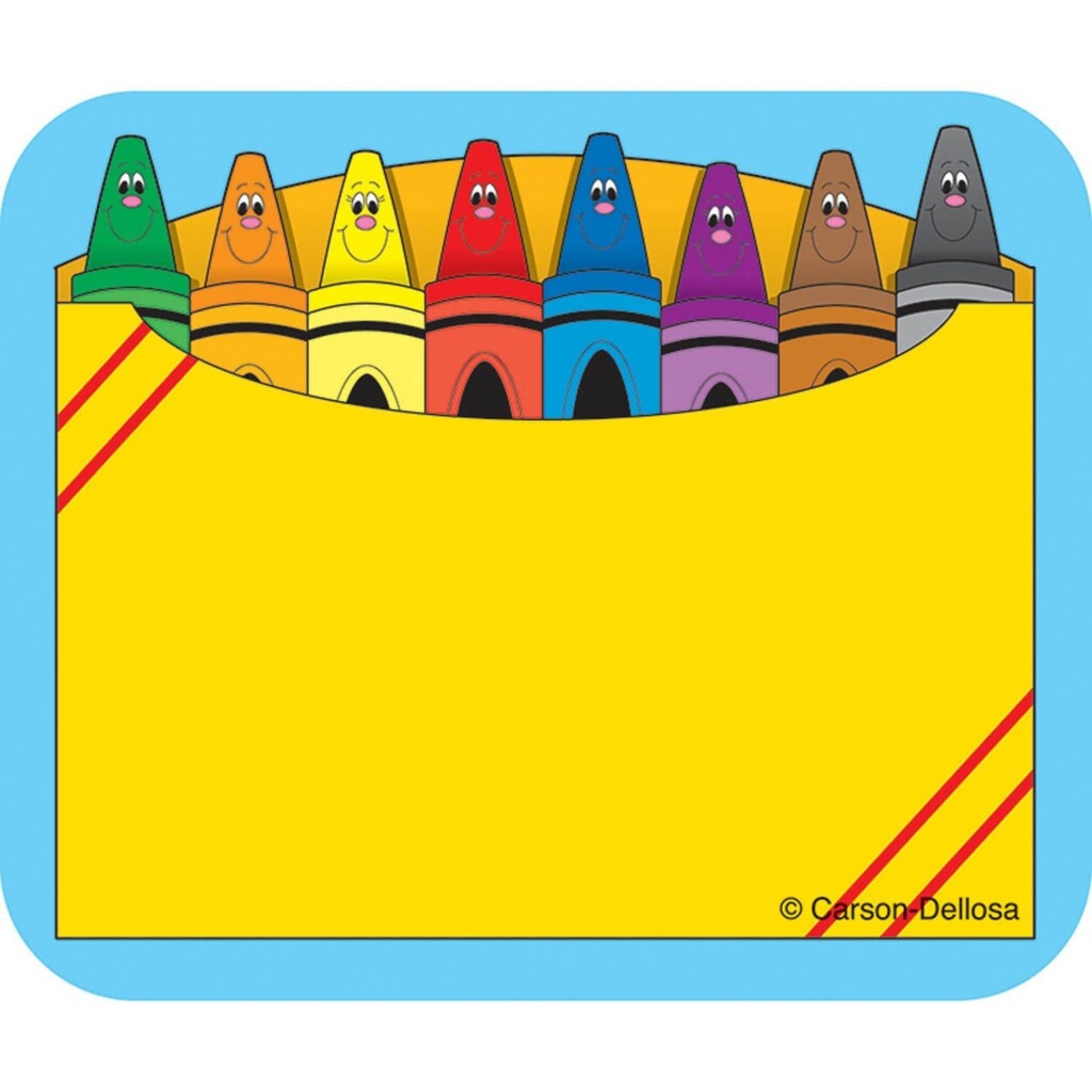 Crayon Name Tags Free Printable Bobby L Williams