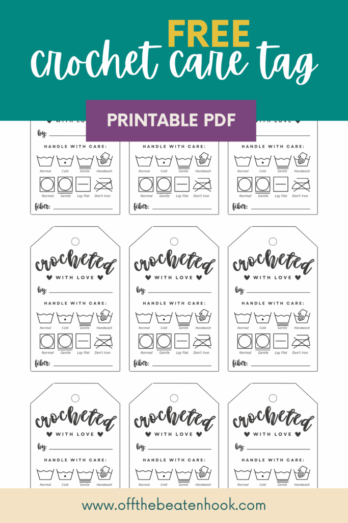 Crochet Care Tags Free Printable Laundry Instructions Free Printable 