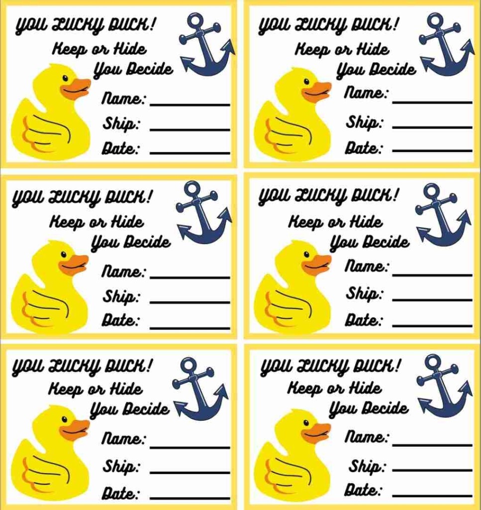 CRUISE DUCK TAGS Free Printable Guide For Geek Moms