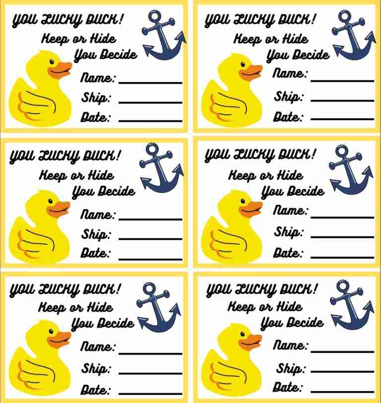 CRUISE DUCK TAGS Free Printable Guide For Geek Moms