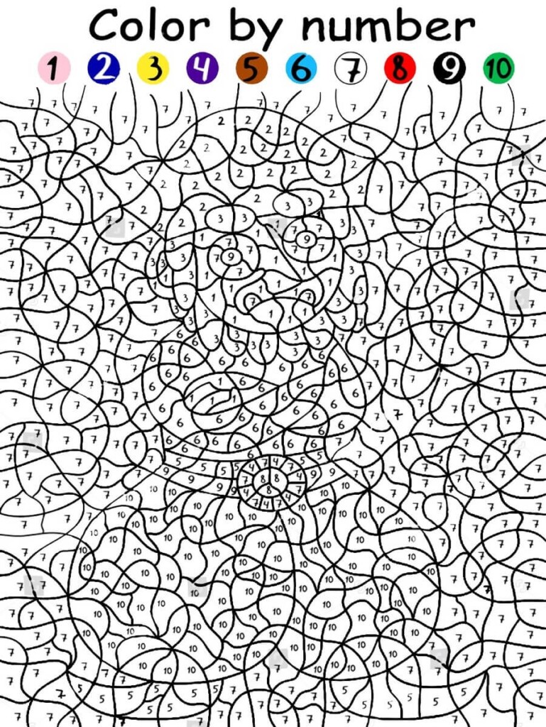 Cute Monkey Color By Number Free Printable Coloring Pages 57 OFF