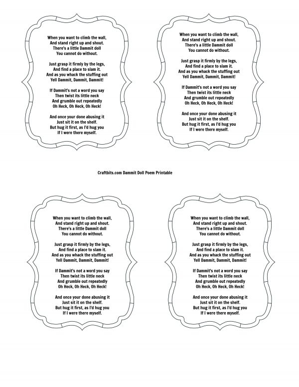 Dammit Doll Pattern Free Printable Printable New Year Banners
