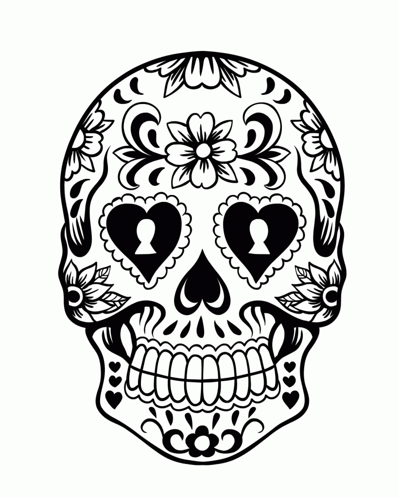 Day Of The Dead Skull Template Printable Printable Word Searches