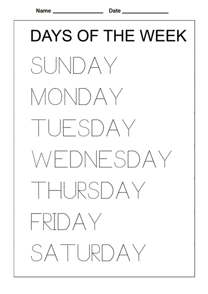 Days Of The Week Worksheets Free Printable Worksheets Worksheetfun 