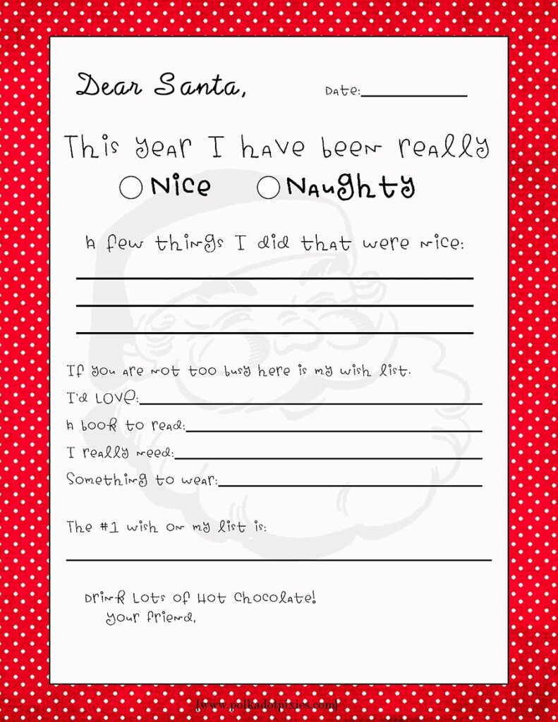 Dear Santa Letter Template Printable Printable Templates
