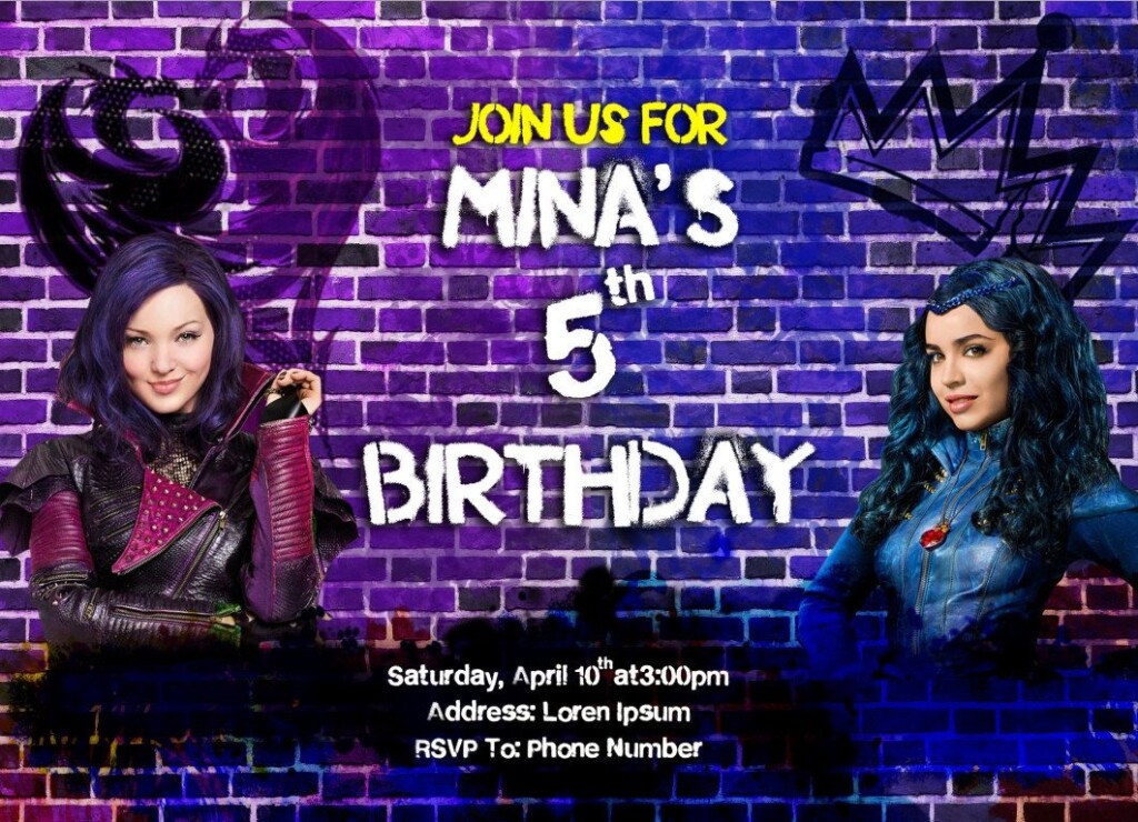Descendants Free Printable Invitations Free Templates Printable
