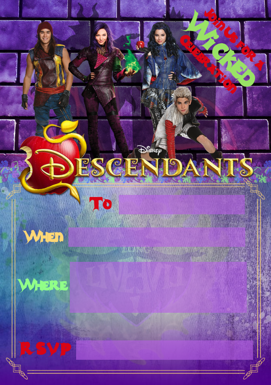 Descendants Invitations Free Printable Free Templates Printable