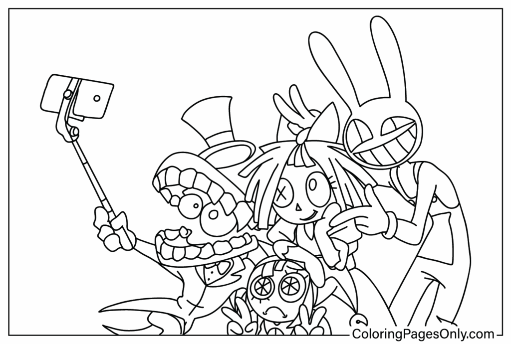 Digital Circus Printable Coloring Pages Printable Yearly Calendar