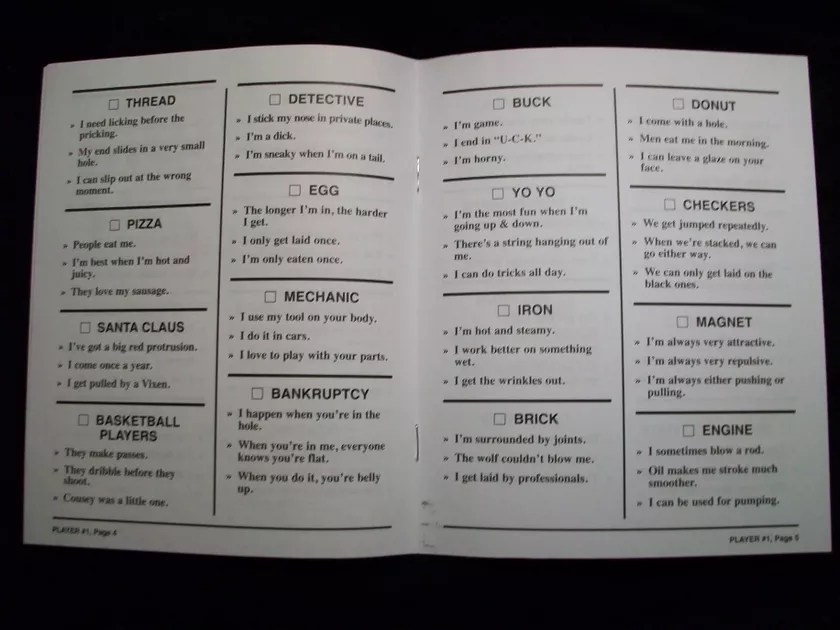 Dirty Minds Game Printable Answers Printable Word Searches