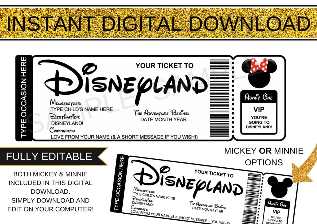 Disneyland Ticket Printable