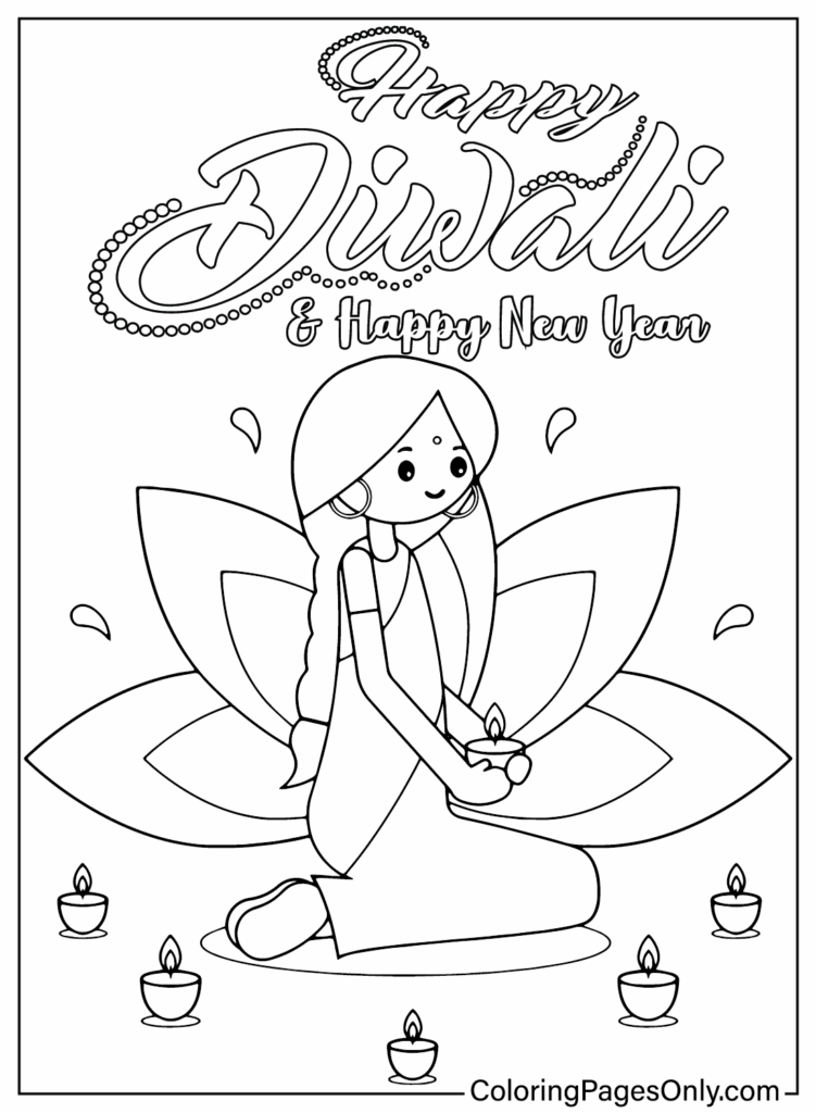 Diwali Coloring Page Printable Free Printable Coloring Pages