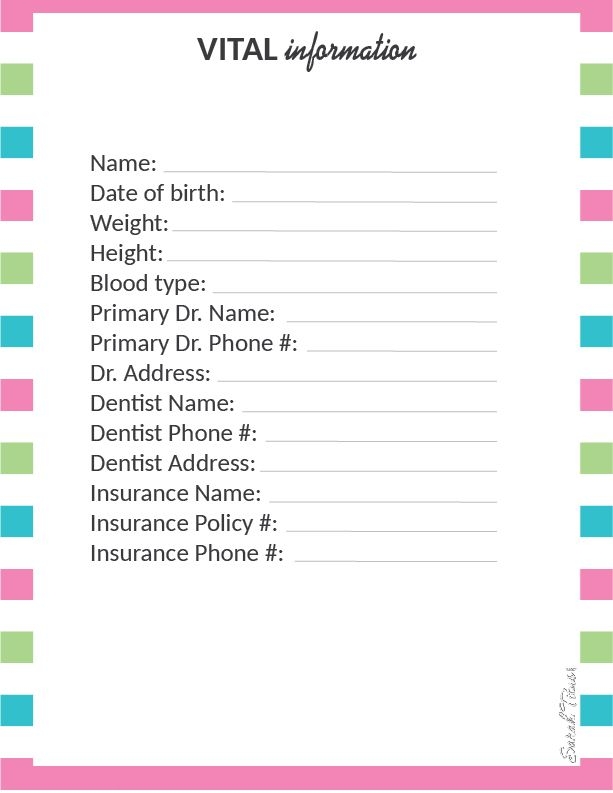 Downloadable Free Printable Medical Binder Forms Printable Forms Free 