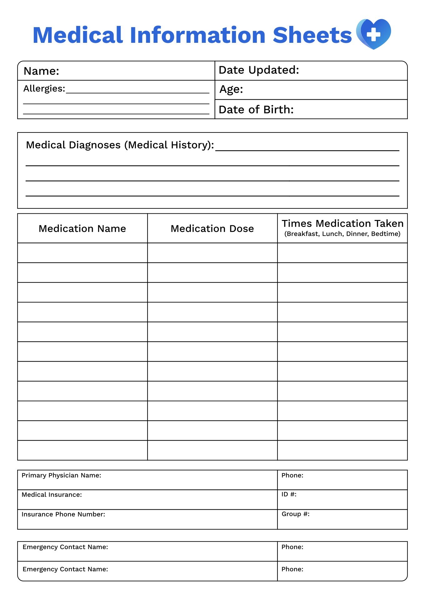 Downloadable Free Printable Medical Binder Forms Printable Forms Free
