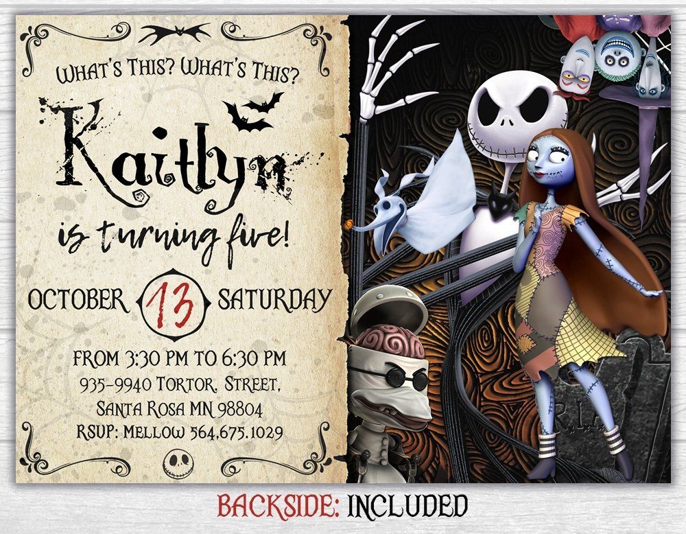 Downloadable Free Printable Nightmare Before Christmas Invitation 