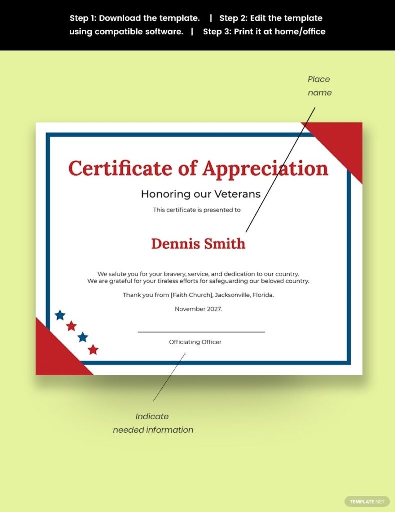 Downloadable Sample Veterans Day Certificates Free Printables Free 